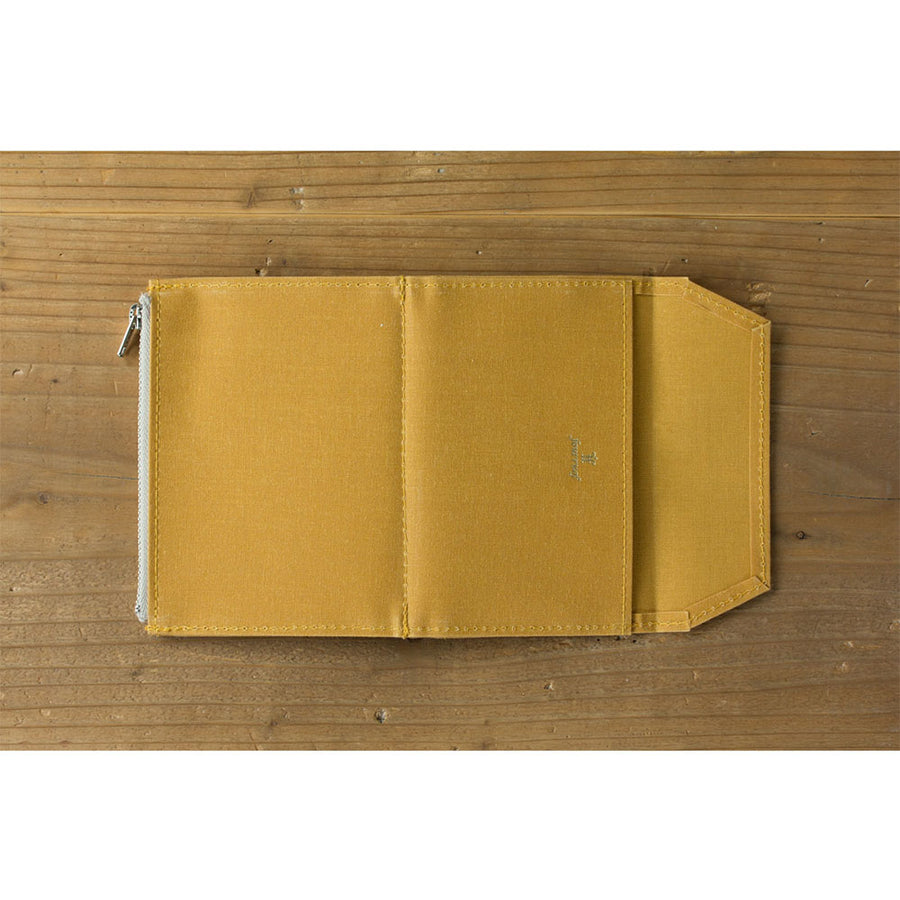 TRAVELER'S FACTORY - Paper Cloth Zipper Passport size - Mustard