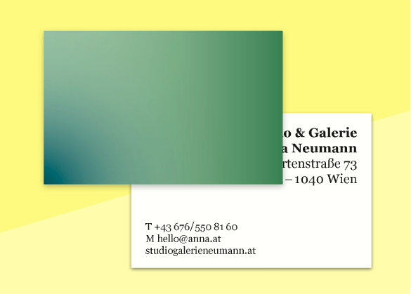 SOUS-BOIS - Visitenkarten - "Verlauf grün"