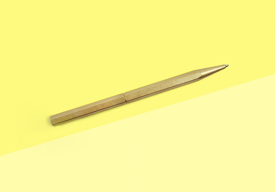 YSTUDIO - Classic Revolve - Ballpoint Pen (Slim) - Brass