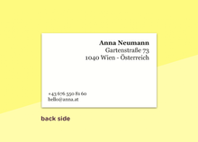 Load image into Gallery viewer, SOUS-BOIS - business cards  – &quot;buvard yellow&quot;