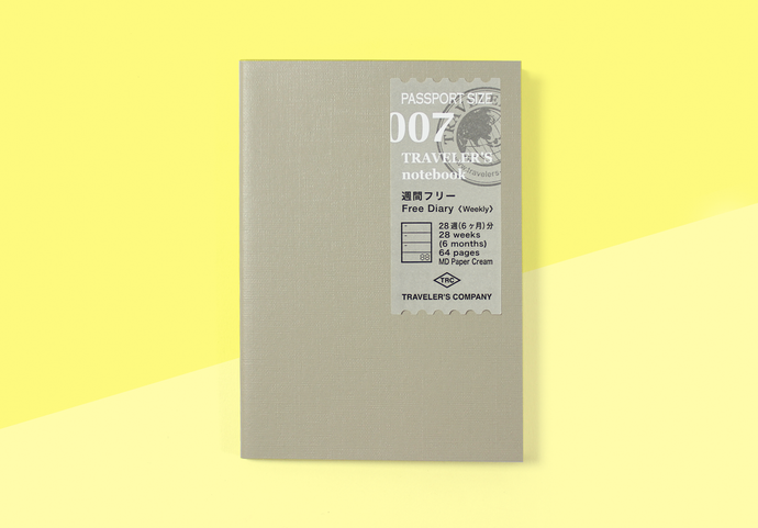 TRAVELER'S COMPANY – Traveler's Notebook Passport - 007 Free Diary (Weekly)