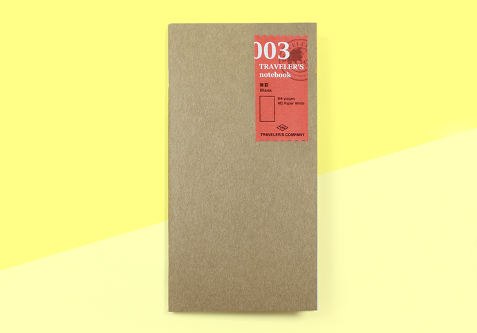 TRAVELER'S COMPANY – Traveler's Notebook Regular - 003 Blank Notebook
