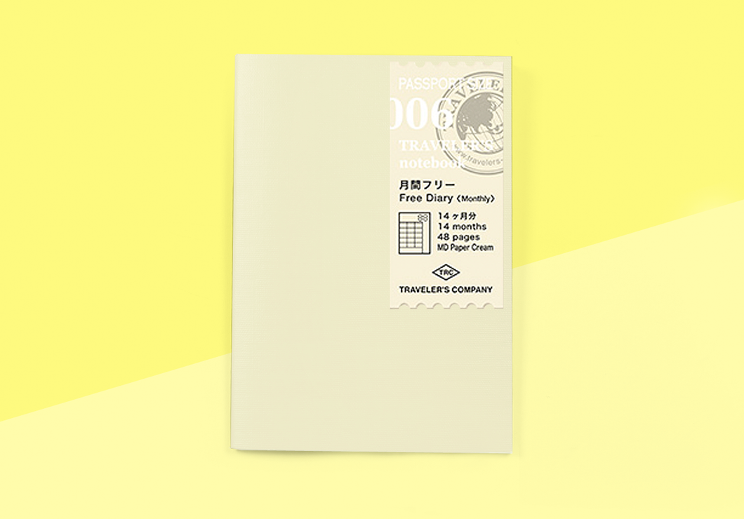 TRAVELER'S COMPANY – Traveler's Notebook Passport - 006 Free Diary (Monthly)