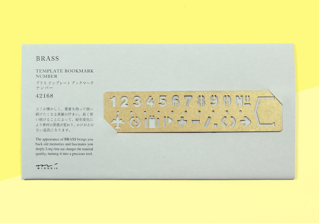 TRAVELER'S COMPANY – Brass Bookmark Template Numbers
