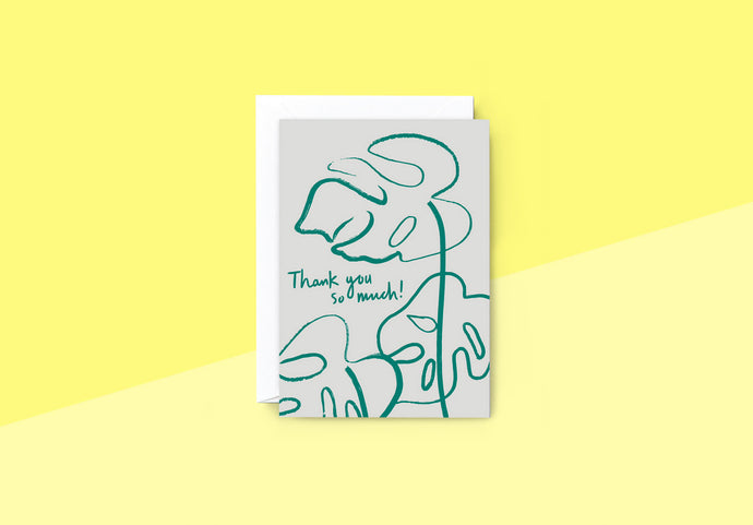 WRAP - Grußkarte - Thank You Monstera