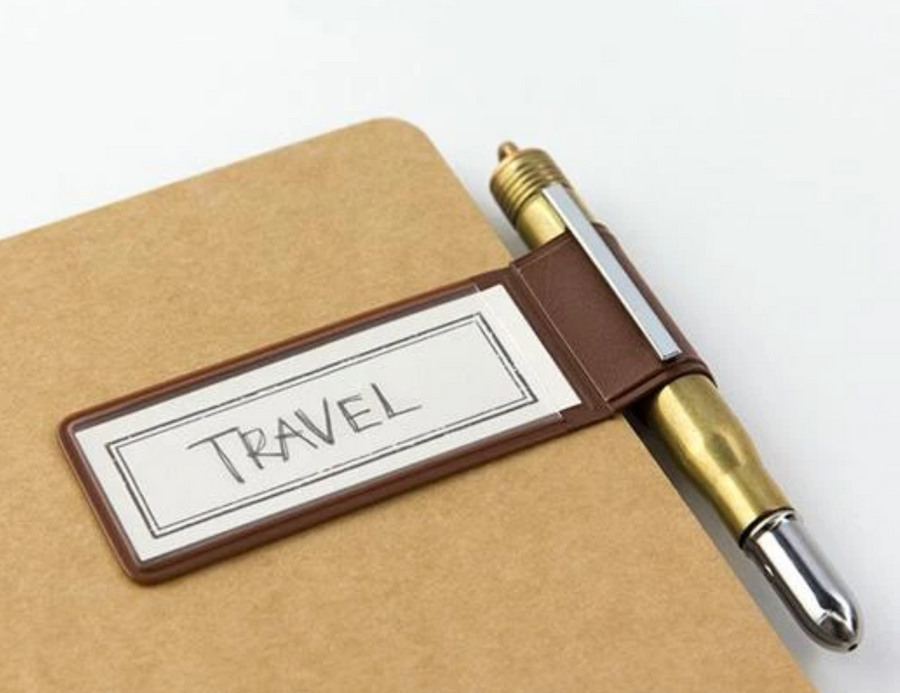 TRAVELER'S COMPANY – Pen Holder Sticker - brown