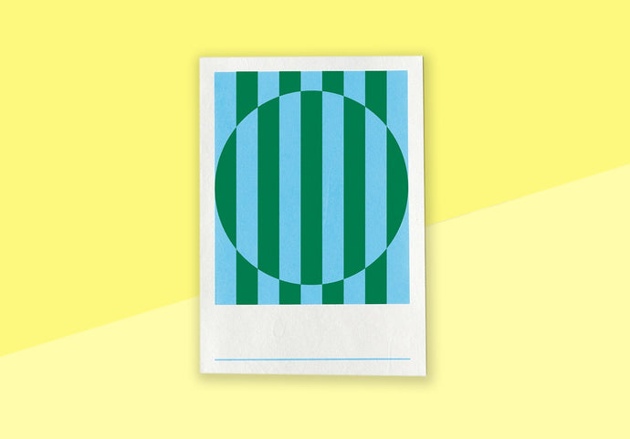 HANADURI - Hanji Book Stripe - A5 Blank -  Water Green