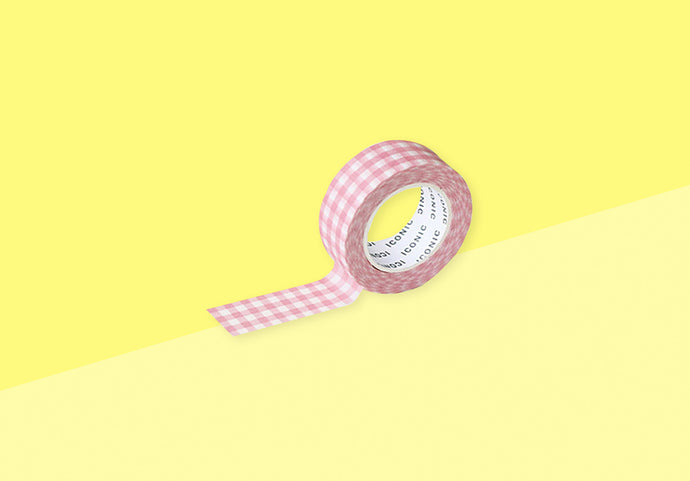 ICONIC - Masking Tape - Gingham Cherry Blossom