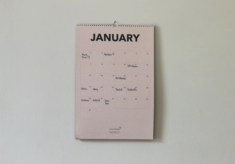 IN LOVE WITH PAPER - Birthday wall calendar