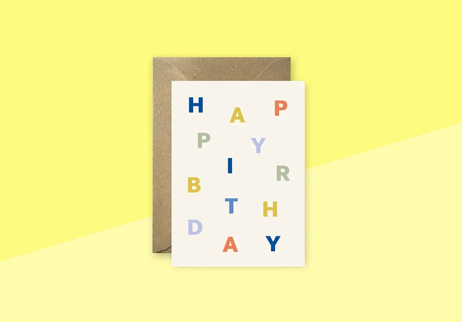 LINIENWERK - Postkarte - Buchstaben Happy Birthday