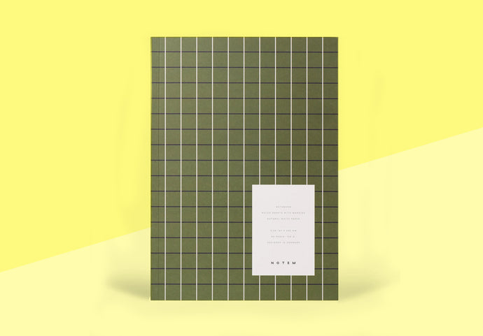 NOTEM - VITA Notizbuch Medium - Green Grid