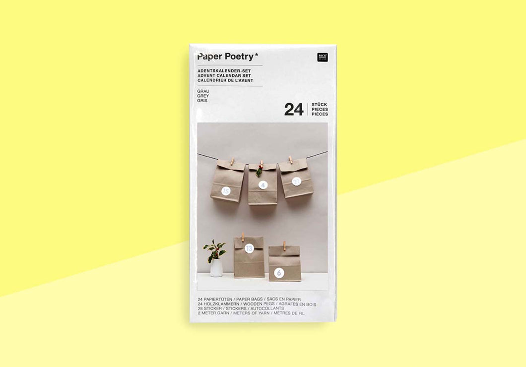 PAPER POETRY - Adventskalender Set - Grau