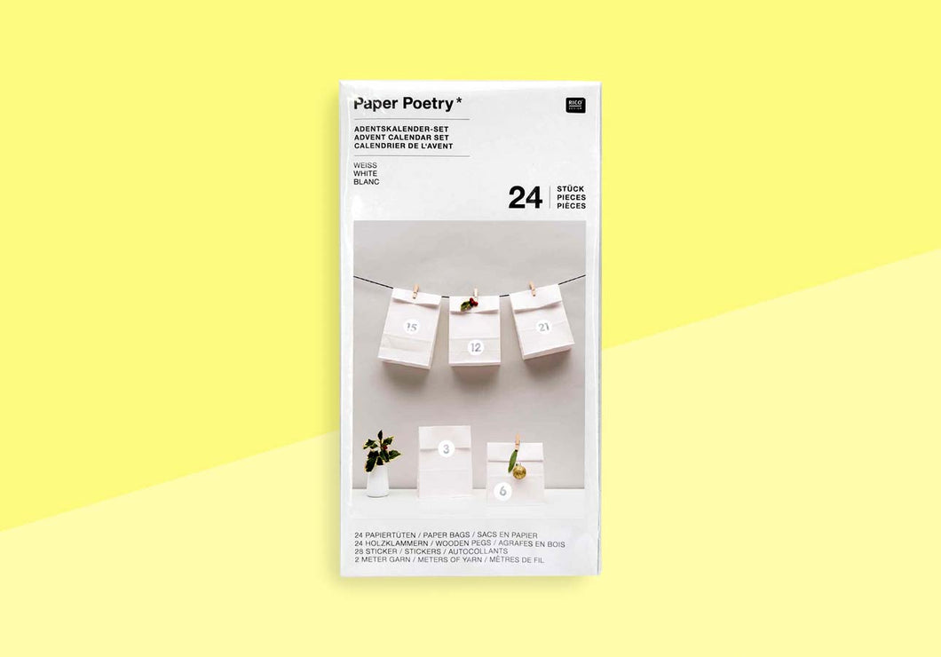 PAPER POETRY - Adventskalender Set - Weiß