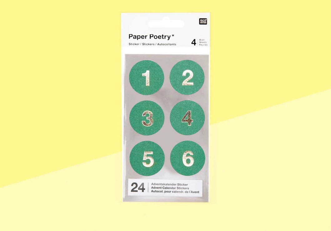 PAPER POETRY - Advent-Aufkleber - grün