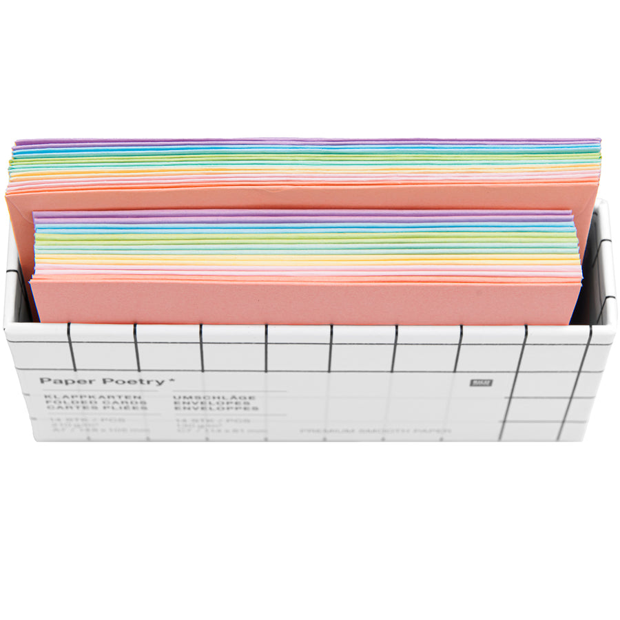 PAPER POETRY - Karten & Umschläge Set - Regenbogen-Pastell A7/C7