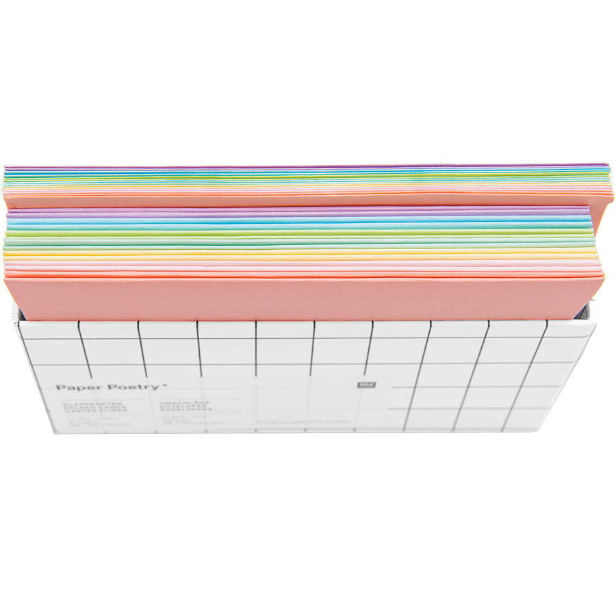 PAPER POETRY - Karten & Umschläge Set - Regenbogen-Pastell B6
