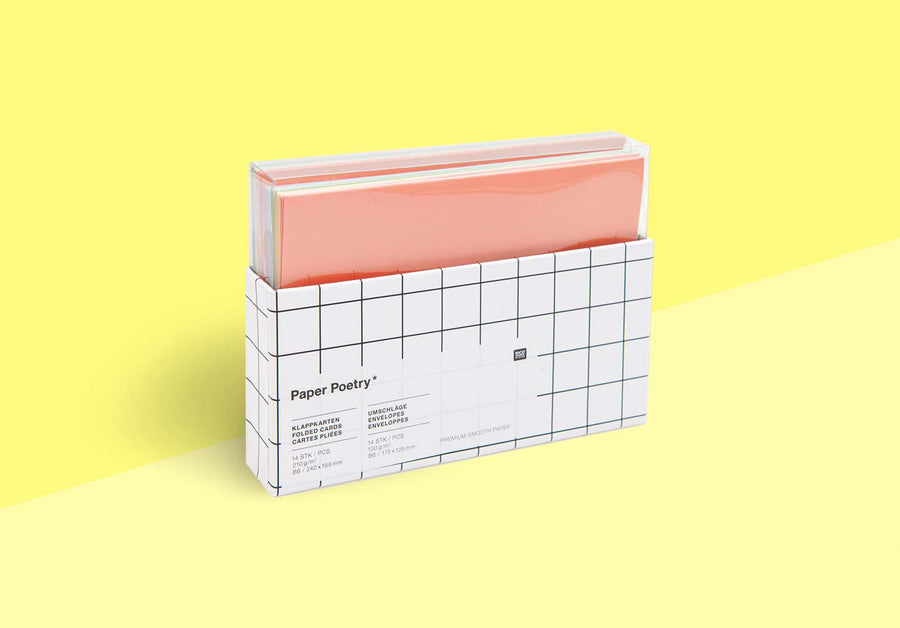 PAPER POETRY - Karten & Umschläge Set - Regenbogen-Pastell B6