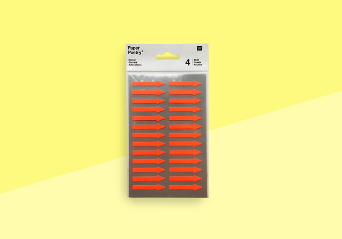 PAPER POETRY - Aufkleber - Pfeil - Neonrot