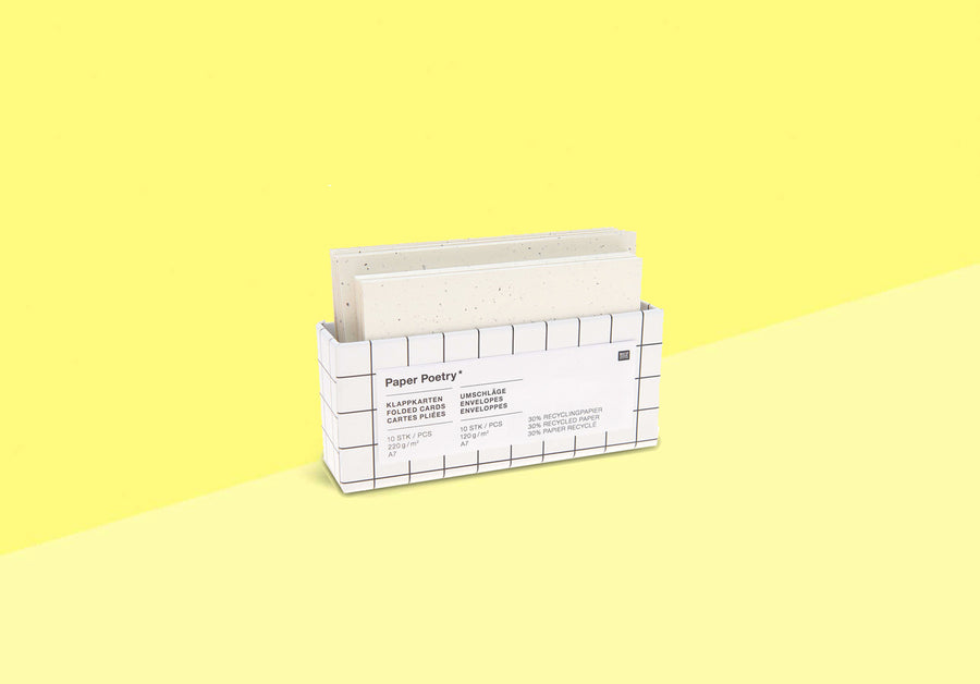PAPER POETRY - Cards & Envelopes Set - Recycled paper ivory A7/C7