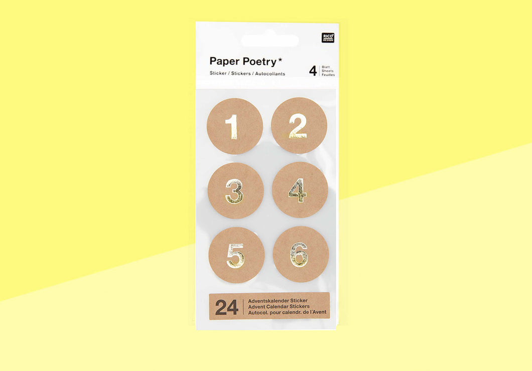PAPER POETRY - Advent Stickers - Kraft