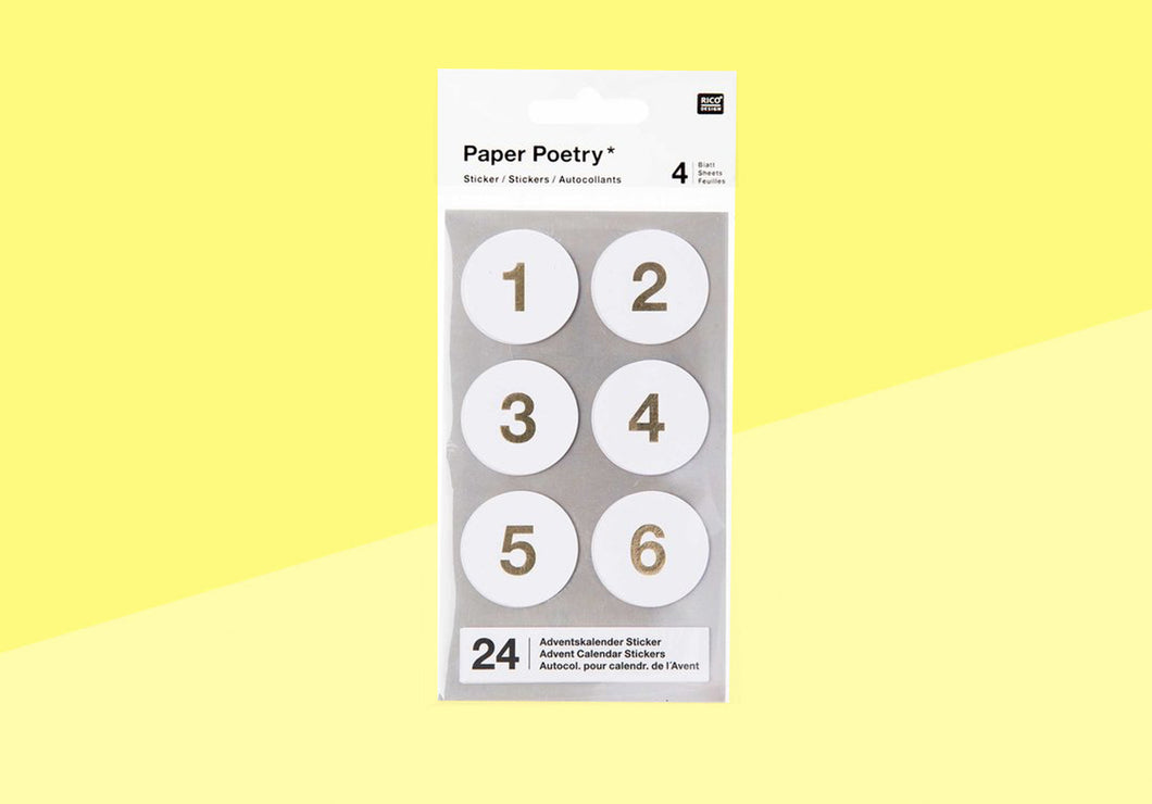 PAPER POETRY - Advent Stickers - White