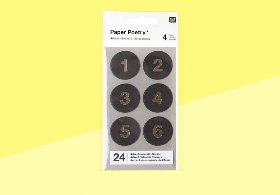 PAPER POETRY - Advent-Aufkleber - Schwarz