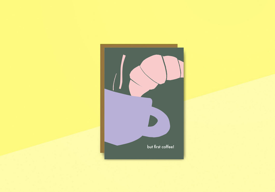 SOUS-BOIS - Greeting card - But first coffee