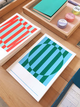 Load image into Gallery viewer, HANADURI - Hanji Book Stripe - A5 Plain - Water Green