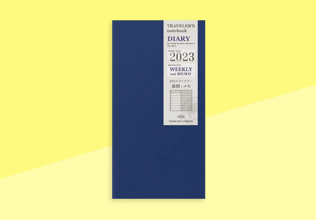 TRAVELER'S COMPANY - Traveler's Notebook Regular - 2023 Wochenplaner + Memo - 2. Hälfte