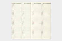 Laden Sie das Bild in den Galerie-Viewer, TRAVELER&#39;S COMPANY - Traveler&#39;s Notebook Regular - 2023 Wochenplaner + Memo - 2. Hälfte