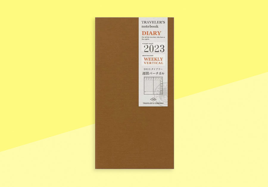 TRAVELER'S COMPANY - Traveler's Notebook Regular - 2023 vertikaler Wochenplaner - 2. Hälfte