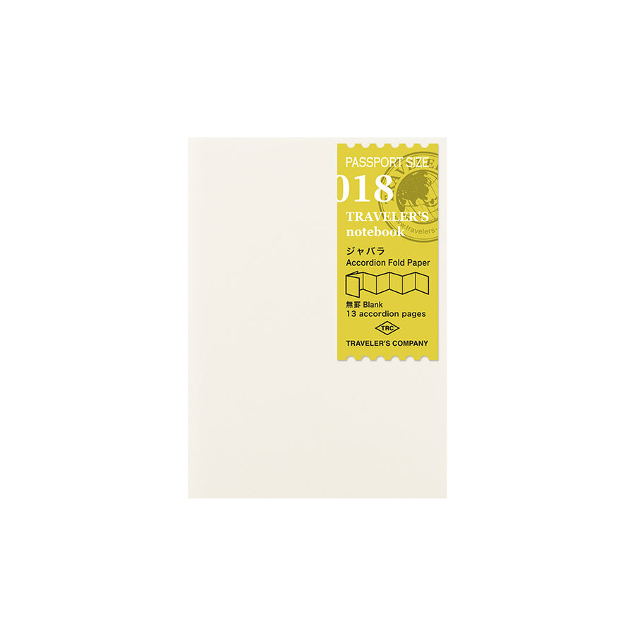 TRAVELER'S COMPANY - Traveler's Notebook Passport - Refill 018 - Accordion Fold Paper