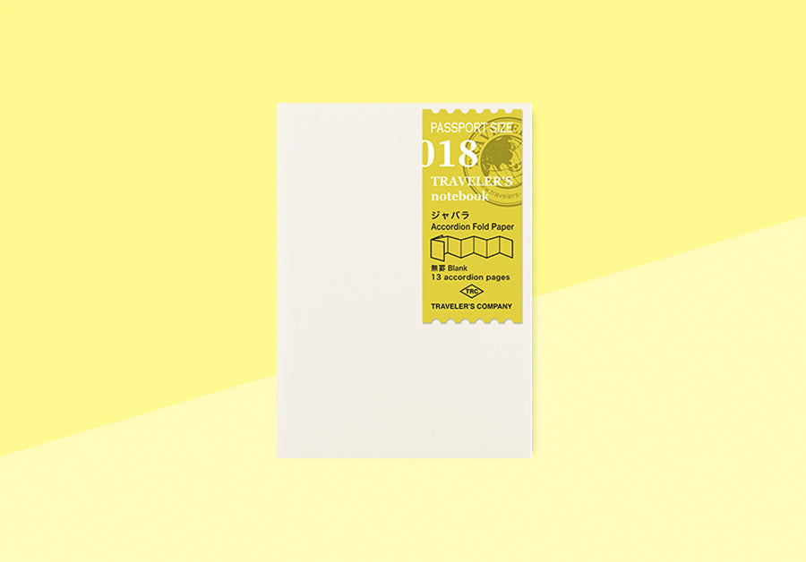 TRAVELER'S COMPANY - Traveler's Notebook Passport - Refill 018 - Accordion Fold Paper