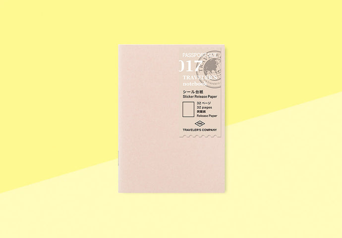 TRAVELER'S COMPANY - Traveler's Notebook Passport - Refill 017 - Sticker Release Paper