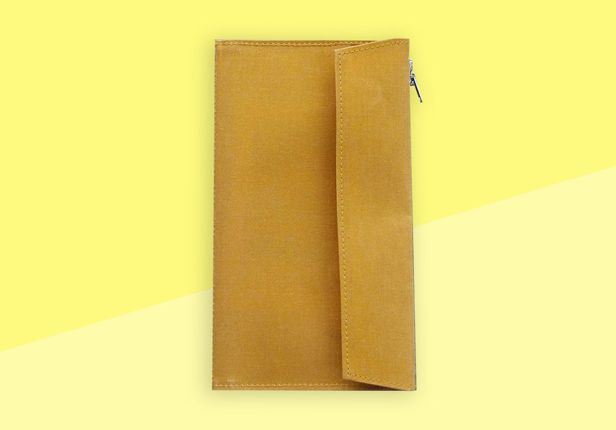 TRAVELER'S FACTORY - Paper Cloth Zipper Regular size - Mustard