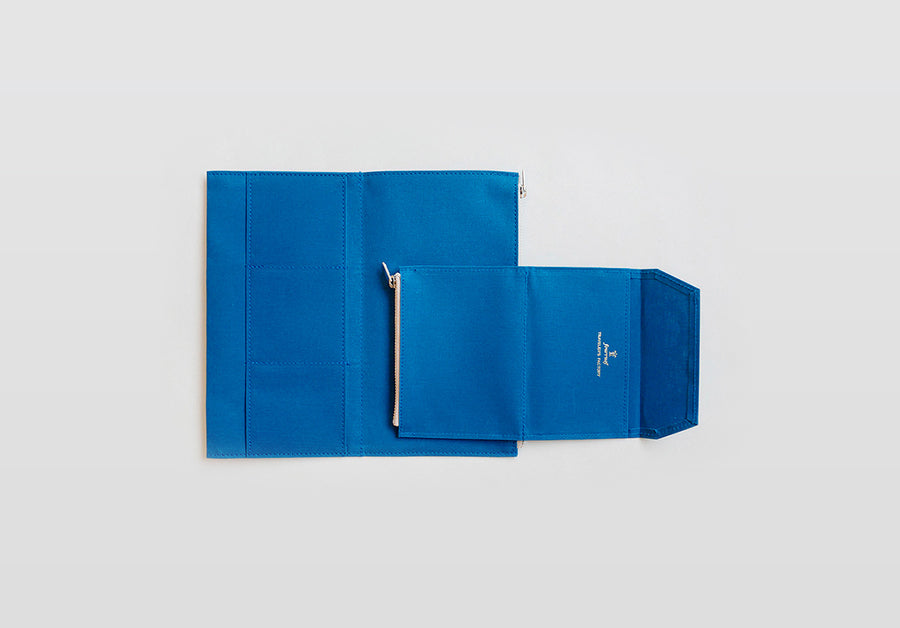 TRAVELER'S FACTORY - Paper Cloth Zipper Passport size - Blue
