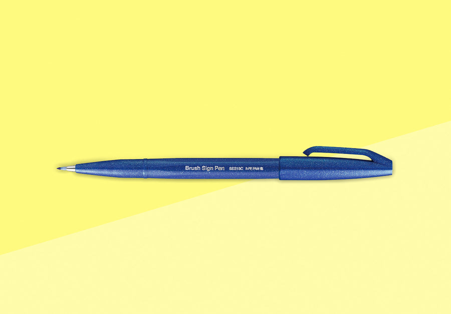 PENTEL - Touch Brush Sign Pen SES15 - Blue