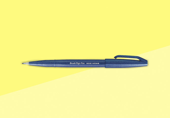 PENTEL - Touch Brush Sign Pen SES15 - Blue Black