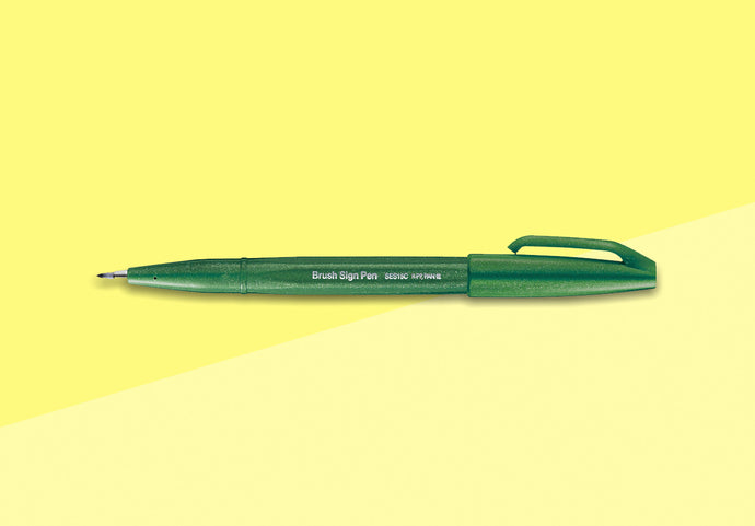 PENTEL - Touch Brush Sign Pen SES15 - Green