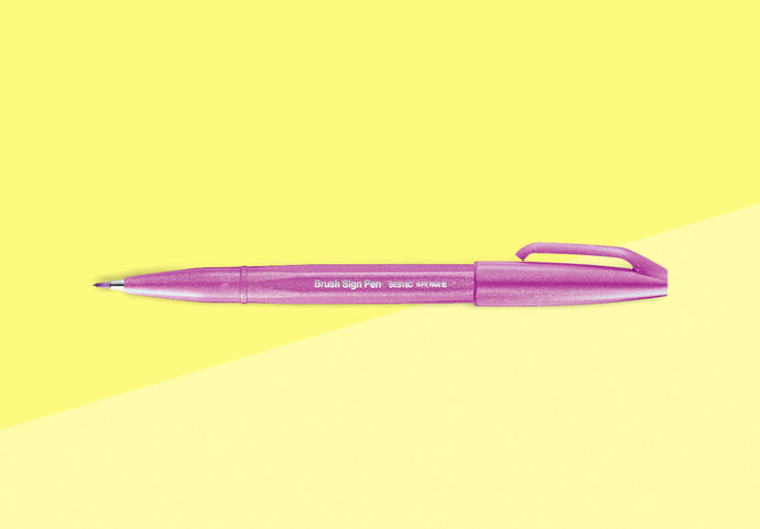 PENTEL - Touch Brush Sign Pen SES15 - Pink Purple