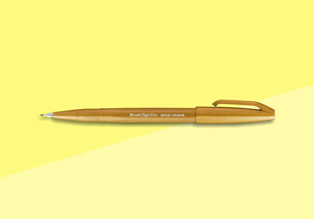 PENTEL - Touch Brush Sign Pen SES15 - Yellow Ochre