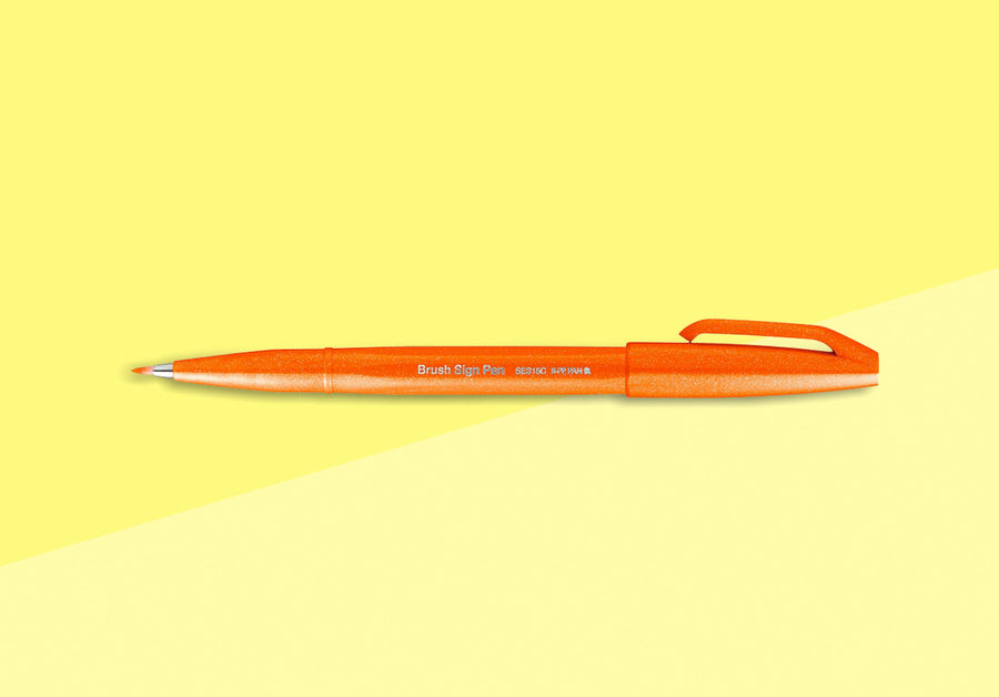 PENTEL - Touch Brush Sign Pen SES15 - Orange