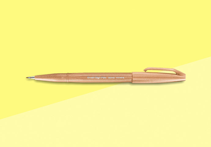 PENTEL - Touch Brush Sign Pen SES15 - Pale Brown