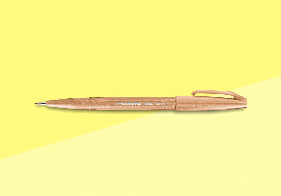 PENTEL - Touch Brush Sign Pen SES15 - Pale Brown