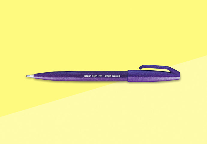 PENTEL - Touch Brush Sign Pen SES15 - Violet