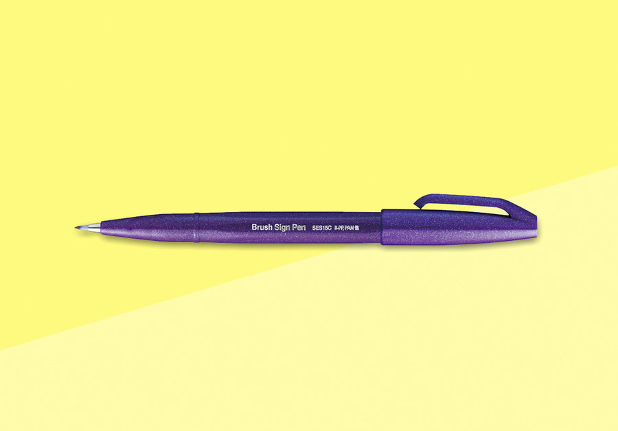 PENTEL - Touch Brush Sign Pen SES15 - Violet