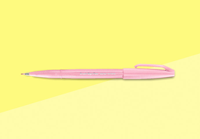 PENTEL - Touch Brush Sign Pen SES15 - Pale Pink