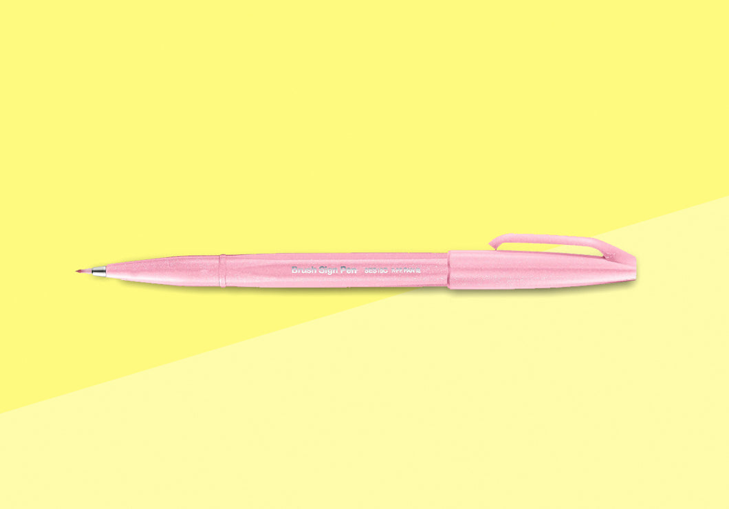 PENTEL - Touch Brush Sign Pen SES15 - Pale Pink