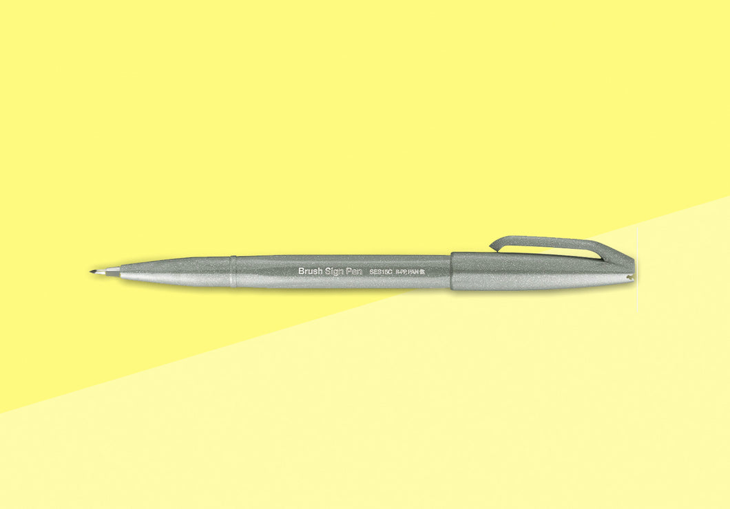 PENTEL - Touch Brush Sign Pen SES15 - Grey