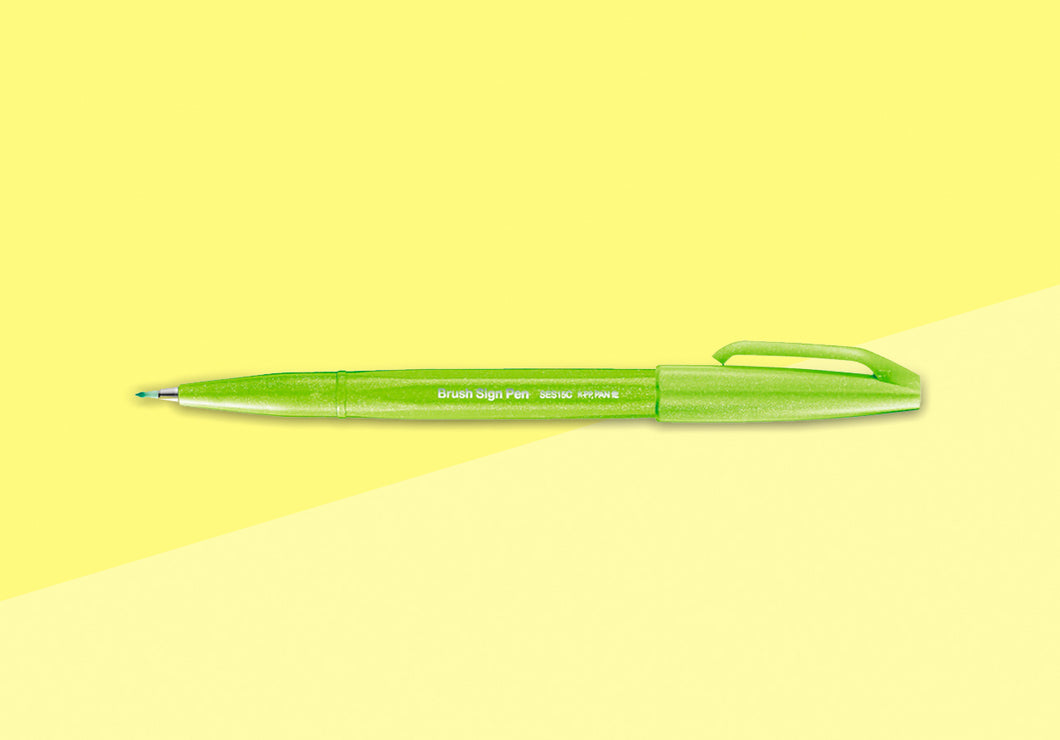 PENTEL - Touch Brush Sign Pen SES15 - Light Green